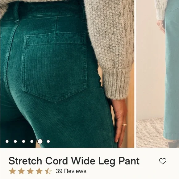 FAHERTY stretch wide leg corduroy size 27 NEW $168 - Picture 3 of 4